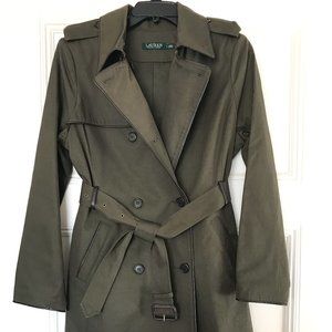 NWOT NEVER WORN Lauren Ralph Lauren Double Breasted Belted Trench Sz L